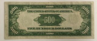 1934 - A $500 U.  S.  Fedral Reserve Note St.  Louis 2
