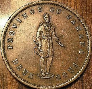 1852 Lower Canada Quebec Bank One Penny Token Deux Sous - Example