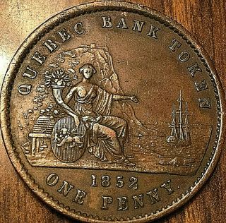 1852 LOWER CANADA QUEBEC BANK ONE PENNY TOKEN DEUX SOUS - example 2