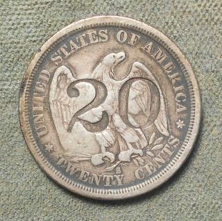 Counterstamp: 20 C/s On An 1875s 20c Coin.