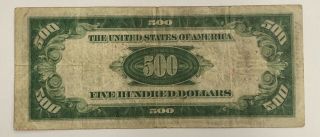 1934 $500 U.  S.  Fedral Reserve Note York 2