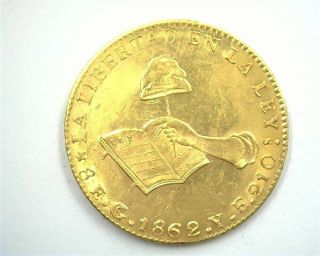 Mexico 1862 - Goye Gold 8 Escudos Choice Uncirculated Rare