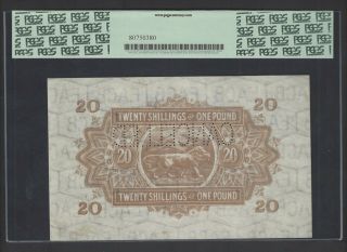 East Africa 20 Shilling - One Pound 1 - 1 - 1933 P22s Specimen About Uncirculated 2