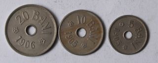 Romania Carol I 5 - 10 Bani 1905,  20 Bani 1906