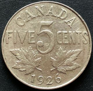 1926 Far 6 Canada 5 Cent Nickel Far 6 Variety Vg