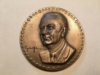 Rare 1967 President Lyndon B.  Johnson Official Bronze Appreciation Trip Medal