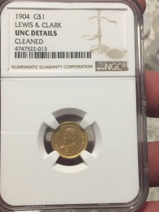 1904 G$1 Ngc Unc Lewis And Clark Gold Commemorative One Dollar,  Choice Unc