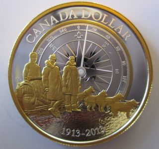2013 Canada 100th Ann Of Arctic Expedition Proof 99.  99 Silver Dollar Coin