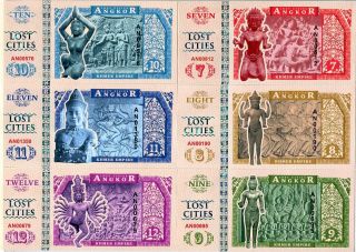 Angkor Set 6 Unc Lost City 7 8 9 10 11 12 Khmer Empire 2016