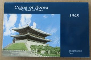 Rare South Korea 1998 Unc Coin Set Including 500 Won Coin.  Ep - 8179