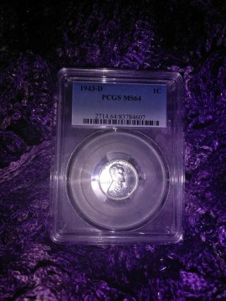 1943 - D Ms64 Pcgs Lincoln Steel Wheat Back Penny