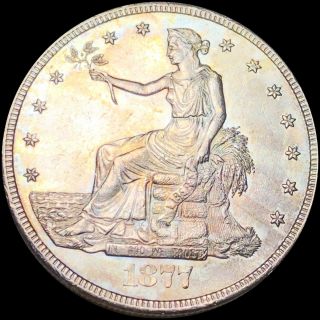 1877 - CC Silver Trade Dollar GEMMY UNCIRCULATED Carson City Collectible no res 3