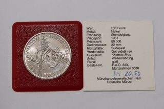 Hungary 100 Forint 1981 Fao With B22 Fao54