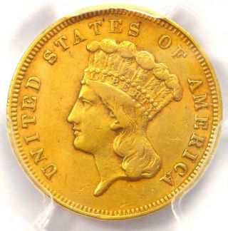 1857 - S Three Dollar Indian Gold Coin $3 - Certified Pcgs Xf Details - Rare Date