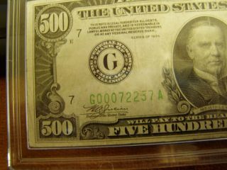 1934 $500 Federal Reserve Note,  CHICAGO RARE 5 Digits Serial Number,  G00072257A 4