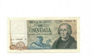 Bank Of Italy 5000 Lire 1971 Vf