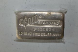 Vintage Engelhard Gold Standard 10 Oz Silver Loaf Bar.  999 Serial P430634 Rare