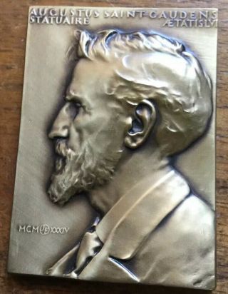 Bronze Medal Augustus Saint - Gaudens Maco Sculptors Dinner 2 1/2” X 1 3/4”