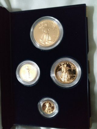 1988 4 - Coin Proof Gold American Eagle Set (w/Box &) 5
