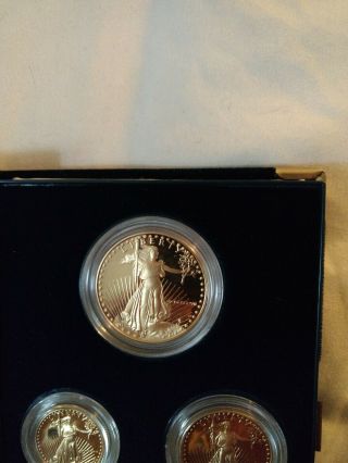 1988 4 - Coin Proof Gold American Eagle Set (w/Box &) 6