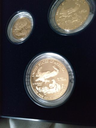 1988 4 - Coin Proof Gold American Eagle Set (w/Box &) 8