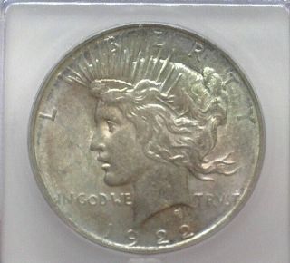 1922 - D Peace Silver Dollar Icg Ms63 Lists For $90