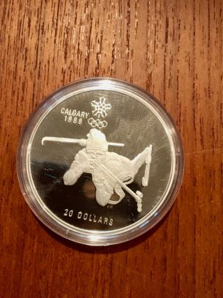 1988 Calgary XV Winter Olympic Games $20 Proof Set of 3 Silver Coins w/ Cert. 3