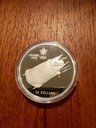 1988 Calgary XV Winter Olympic Games $20 Proof Set of 3 Silver Coins w/ Cert. 4