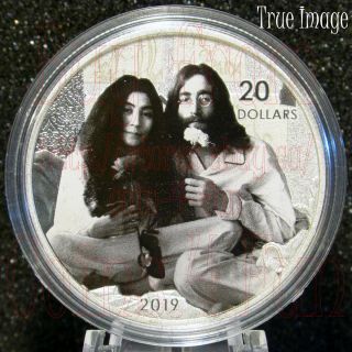 2019 Give Peace A Chance John Lennon Yoko Ono $20 Pure Silver Proof Coin Canada