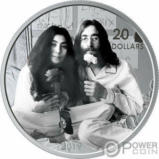 Give Peace A Chance Lennon Ono 50th Anniversary 1 Oz Silver Coin 20$ Canada 2019