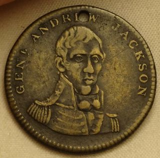 1824 Andrew Jackson Presidential Campaign Medal Political Token Ajack 1824 - 1