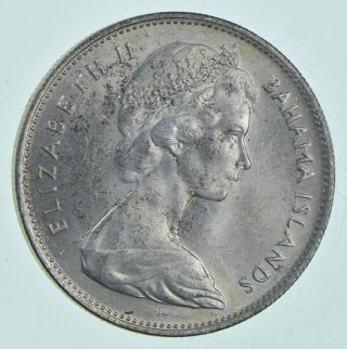 Silver - World Coin - 1966 Bahama Islands 1 Dollar World Silver Coin 18.  3g 105