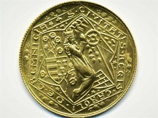 1934 Czechoslovakia 1 Ducat Brilliant Uncirculated Gold Coin.