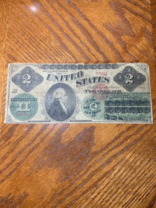 Fr.  41 1862 $2 Two Dollars Legal Tender United States Note (margin Split)