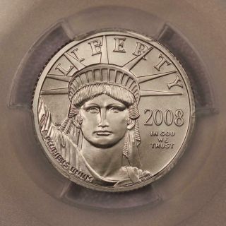 2008 - W $25 Burnished Platinum Eagle Pcgs Ms70 1/4 Ounce Key Date