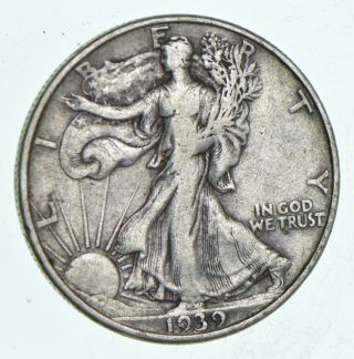 Xf,  1939 - D Walking Liberty 90 Silver Us Half Dollar - Coin 895