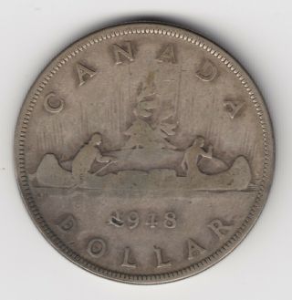 1948 Canadian Silver Dollar - Lower But Rare