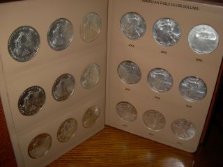Silver Eagles 34 Uncirculated with book some with light hue 5