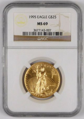1995 $25 American Gold Eagle - Ngc Ms 69