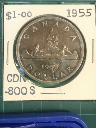 6 - 1955 Canadian Silver Dollars Estate Never Been Graded