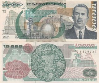 Mexico: 10,  000 Pesos Cardenas 28 Mar 1989 El Banco De Mexico Unc.