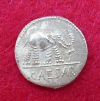 Roman Silver Coin Caesar Ar Denarius War Elephant 49 - 48 Bc Military