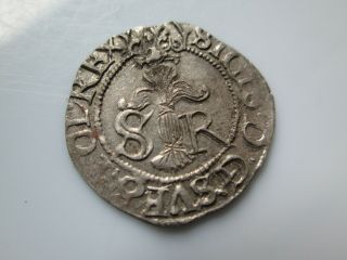 Sweden medieval silver coin,  Sigismund 1/2 öre 1598 Stockholm 2