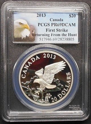 2013 Canada Returning From The Hunt Pcgs Pr69 Silver Proof