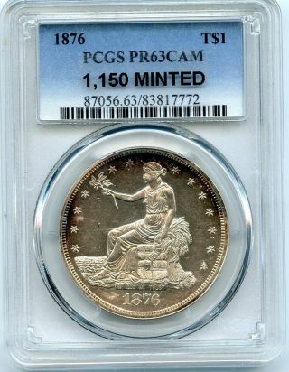 C11254 - 1876 Proof Trade Dollar Pcgs Pr63 Cameo - 1,  150 Minted