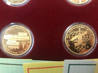 1980 Russia (USSR) Gold Olympic 100 Roubles 6 - Coin Proof Set w/Box & COAs 3 oz 3