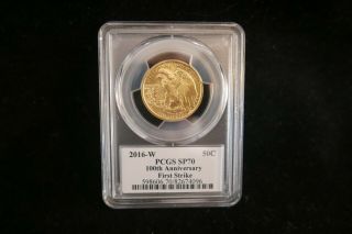 2016 - W Gold Walking Liberty 50 Cent Half Dollar Coin Pcgs Sp70 First Strike