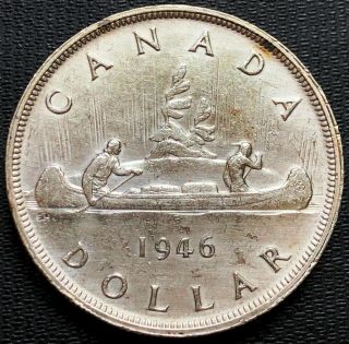 1946 Canada Silver $1 Dollar Au/ms Key Date