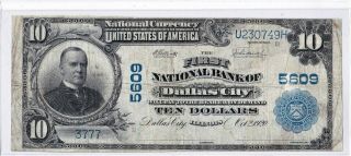 $10 1902pb First National Dallas City Illinois Il " Higher Grade " Only 13 Known