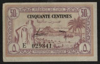 Tunisia (p54) 50 Centimes 1943 Avf